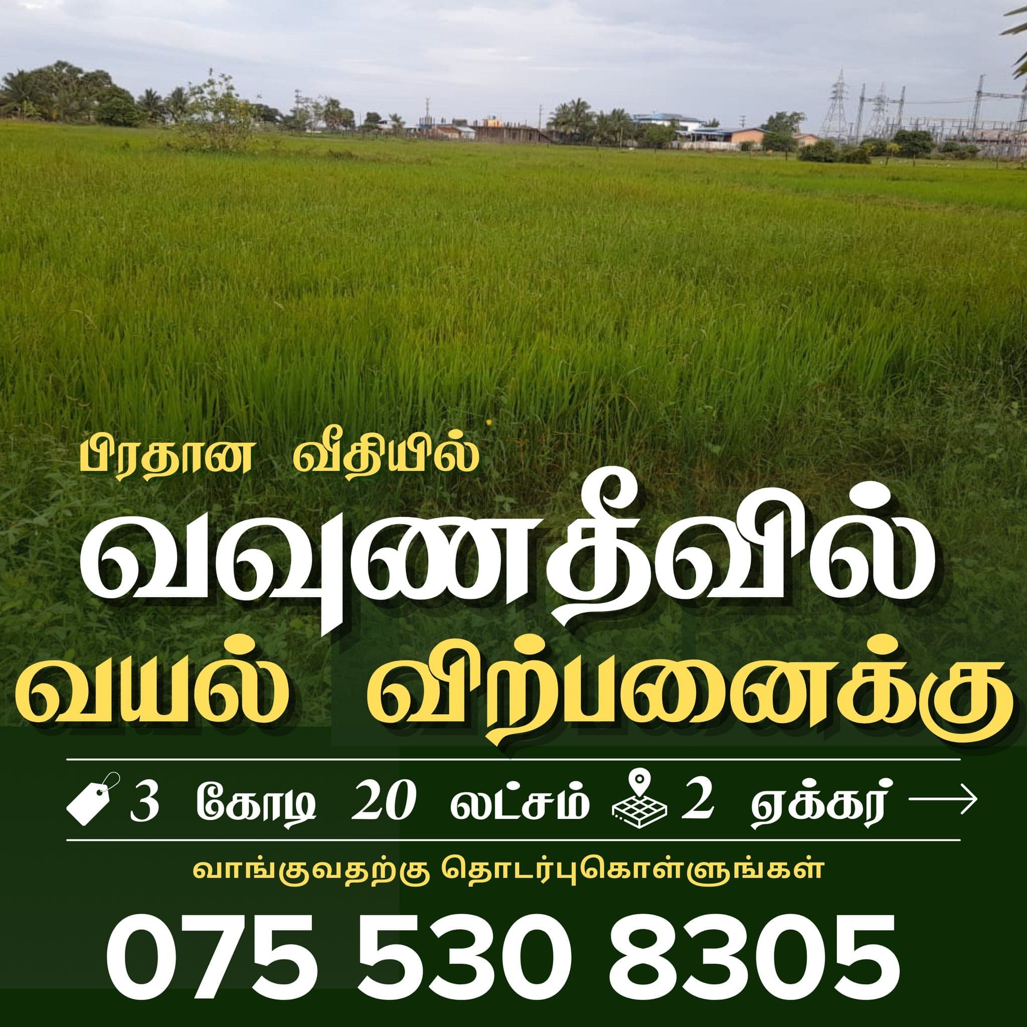 Paddy Land for Sale in Vavunathivu Batticaloa